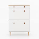 Sapateira de Parede Nala 2 Portas 1 Gaveta Madeira/Branco