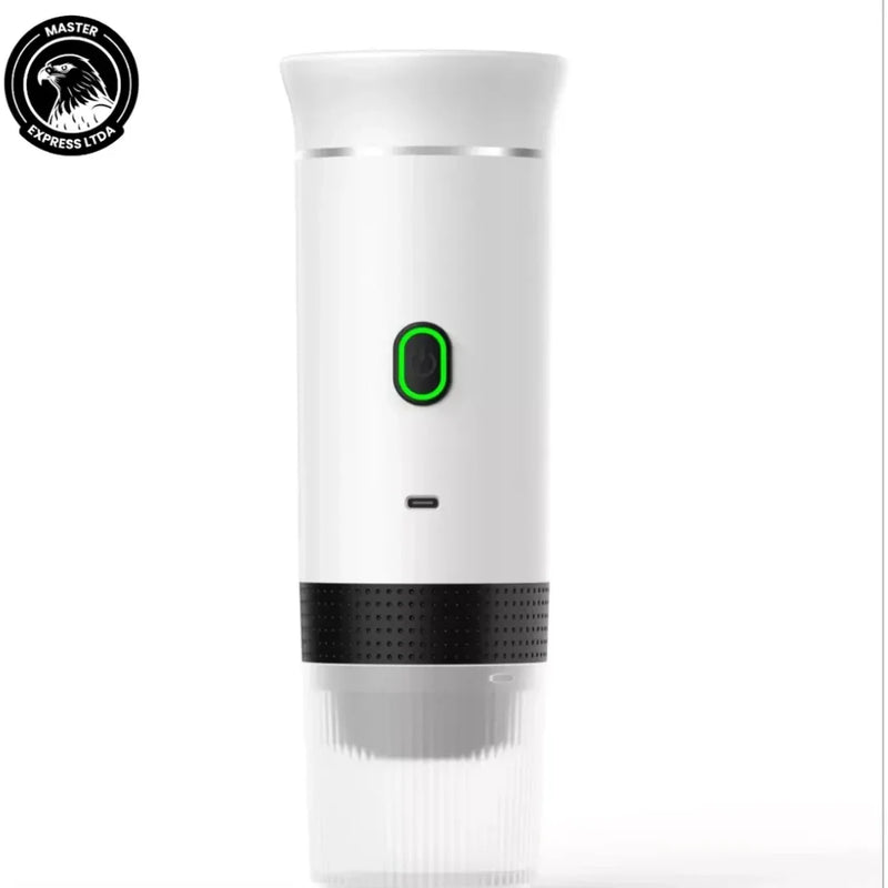 Máquina de Café Expresso Portátil 3 em 1 – Sem Fio, USB-C, 15 Bar, para Cápsulas e Pó
