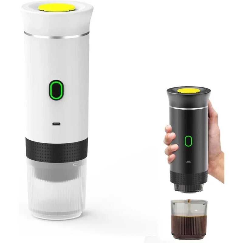 Máquina de Café Expresso Portátil 3 em 1 – Sem Fio, USB-C, 15 Bar, para Cápsulas e Pó