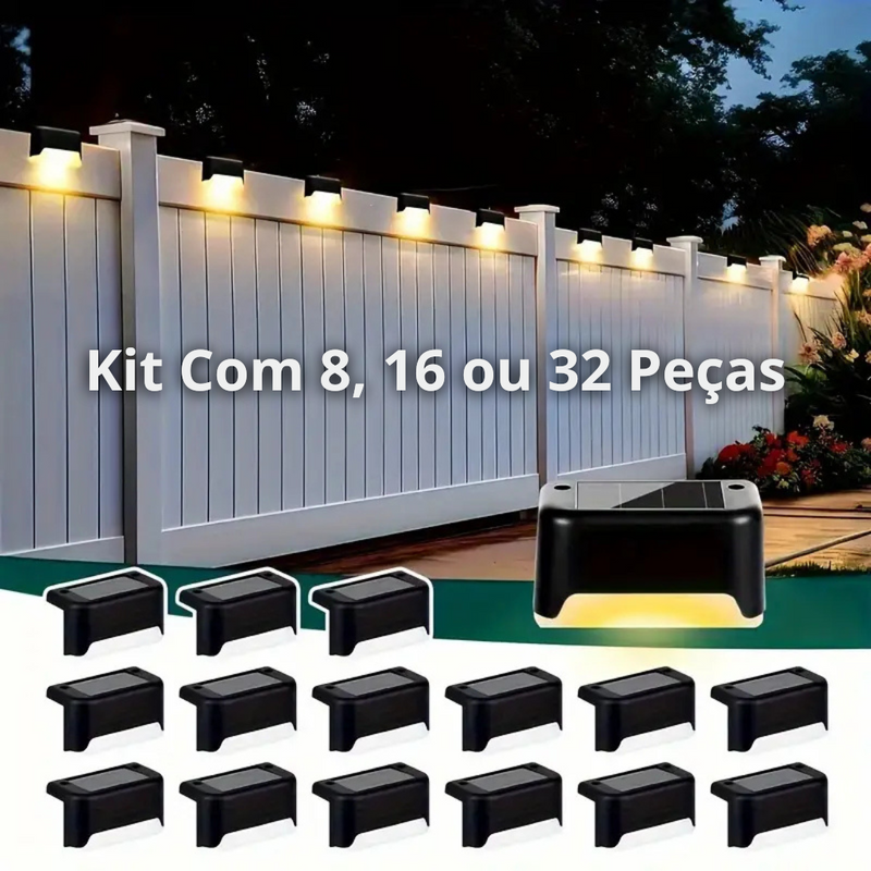 [SÓ HOJE] Mini Luz LED Para Degraus e Sacadas - IP65 À Prova D’Água - Energia Solar - 50% OFF