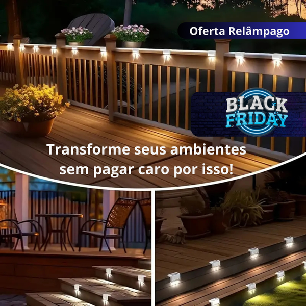 [SÓ HOJE] Mini Luz LED Para Degraus e Sacadas - IP65 À Prova D’Água - Energia Solar - 50% OFF