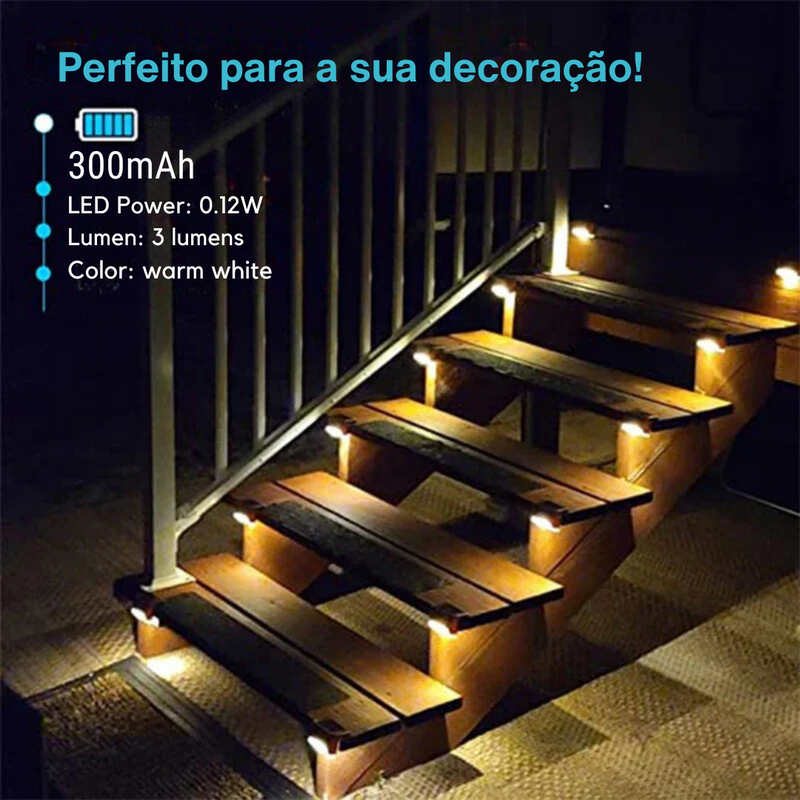 [SÓ HOJE] Mini Luz LED Para Degraus e Sacadas - IP65 À Prova D’Água - Energia Solar - 50% OFF