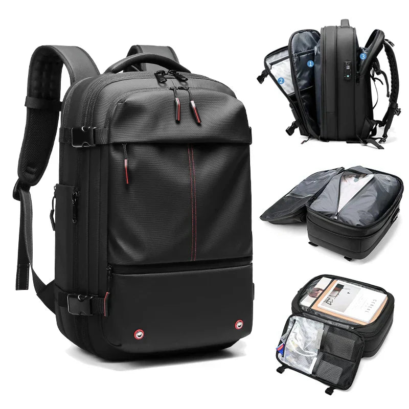 A Mochila de Viagem com Cadeado e Compressão a Vácuo Essence Trip + Fone de Ouvido Bluetooth