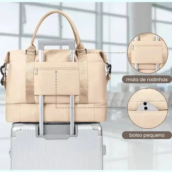 Bolsa-Mala Impermeável com Bolsos Multifuncionais - Prime Housi + BRINDE